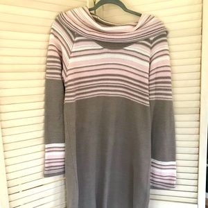 Grey and pink cowl neck sweater dress from NY &Co, Women's size large